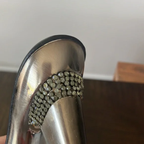 Tony Keuylian Retro hot LA Glam Heels Retro Trendy Bling Platform Sz 6 narrow - Picture 14 of 17